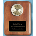 Walnut Round Edge Solid Wood Plaque w/ Clock (8"x10")